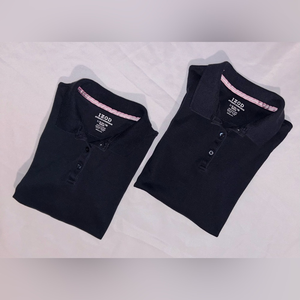 IZOD 2 Girls polo shirts, size large(14/16)
